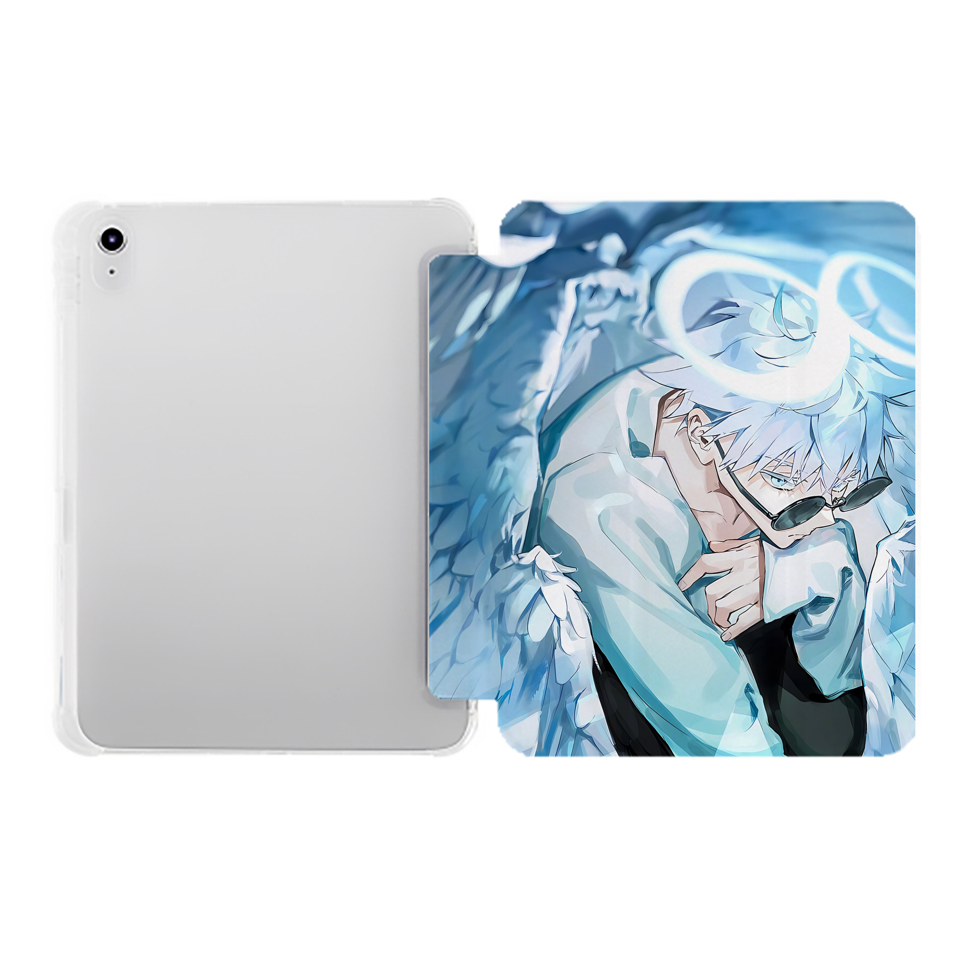 （画像用） 呪術廻戦 Jujutsu Kaisen IPad ケース ペン収納付き 三つ折りスタンド PUレザー×シリコン 対応機種9.5/10.5/10.9インチ